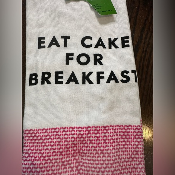 kate spade Other - kate spade White and Pink 'Eat Cake for Breakfast' Kitchen Towel
